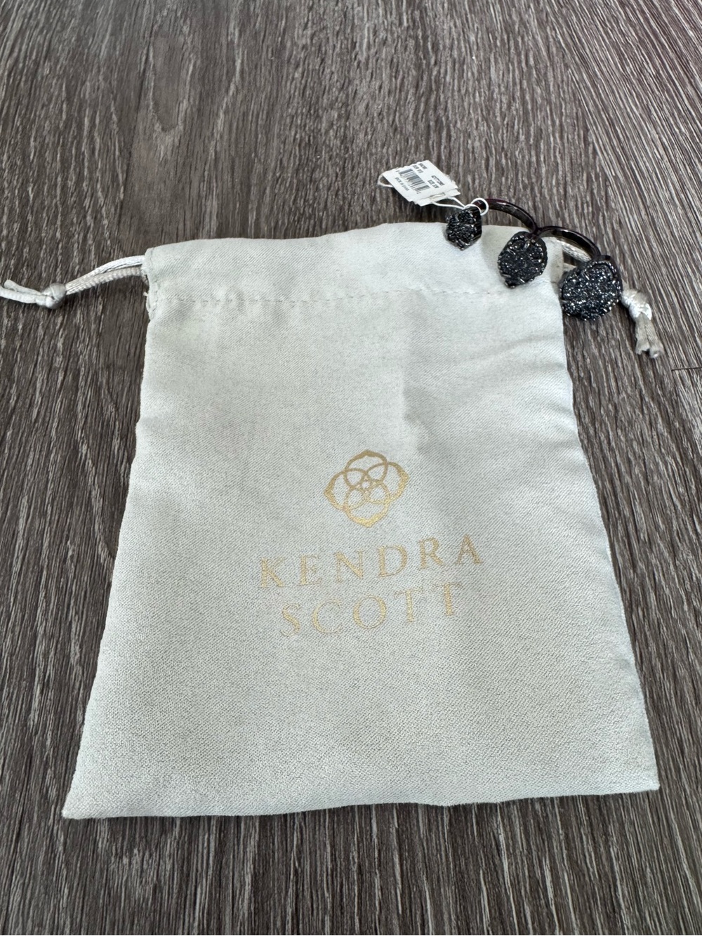 Kendra Scott Black Drusy Naomi Ring Size S/M